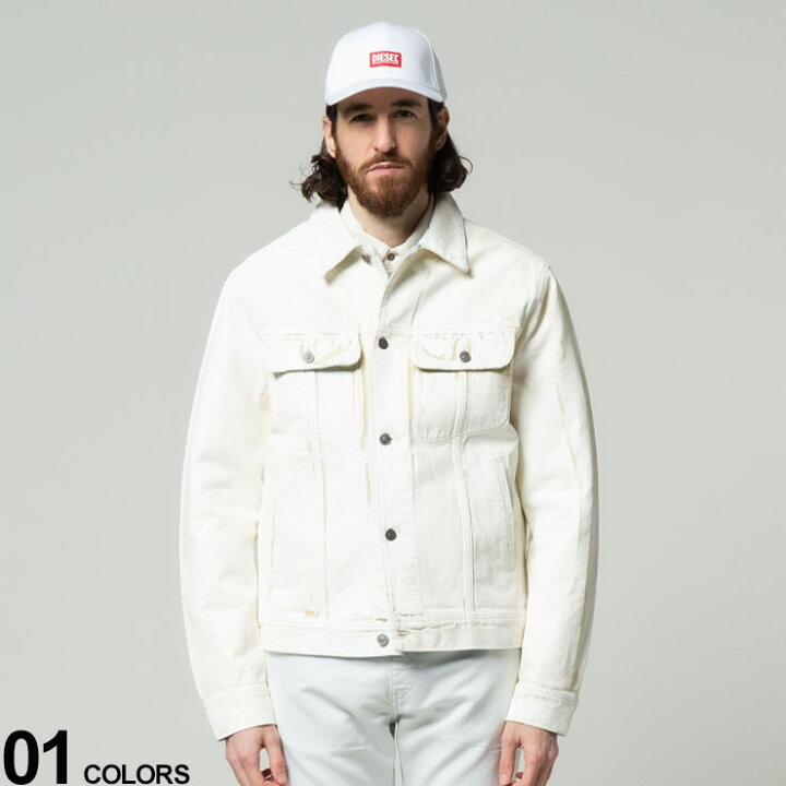 楽天市場 Diesel ディーゼル ペイント フルボタン ホワイト デニム ジャケット D Barcyブランド メンズ 男性 アウター ジャケット Gジャン ブルゾン Dsa0359c84 大きいサイズのサカゼン