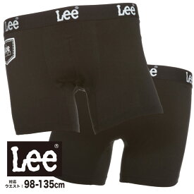 ボクサーパンツ 大きいサイズ メンズ ポケット柄ロゴ 前閉じ ブラック 3L 4L 5L 6L Lee リー