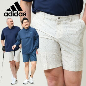 ショートパンツ 大きいサイズ メンズ フラッグプリント ゴルフ ULTIMATE365 ショーツ スポーツ ベージュ ネイビー 38インチ 40インチ 42インチ adidas アディダス