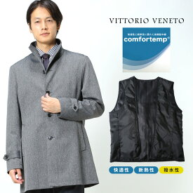 VITTORIO VENETO ヴィットリオヴェネト ヘリンボン ライナー付き シングル スタンド コート メンズ ビジネス 紳士 アウター コート フォーマル ライナー SZR5122W0222A2
