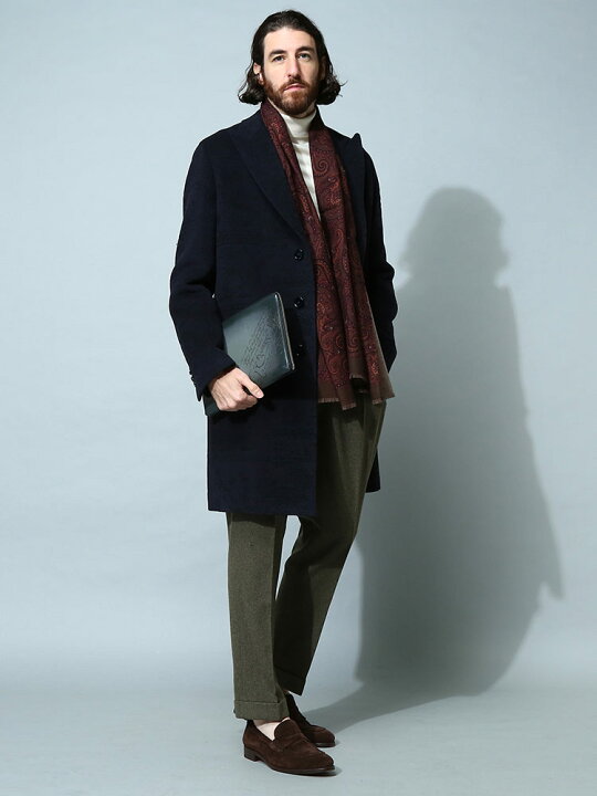 楽天市場】ETRO エトロ カシミヤ混 総柄 シングル コート ブランド 