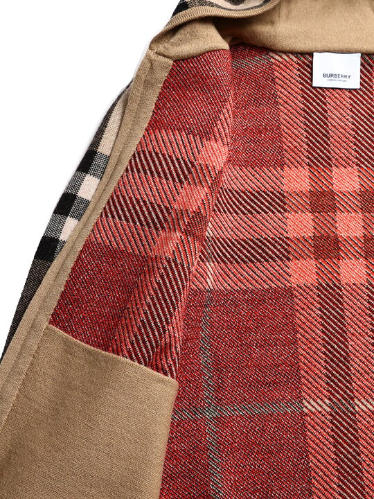楽天市場】BURBERRY バーバリー カシミヤ混 チェック フルジップ 