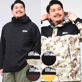 ジャケット 大きいサイズ メンズ 裏メッシュ 切り替え フルジップ MOTOWN JKT TASLAN NYLON ブルゾン パーカー カモフラージュ ブラック ブラウン イエロー 3L 4L 5L 6L 7L 8L 9L 相当 FIRST DOWN USA