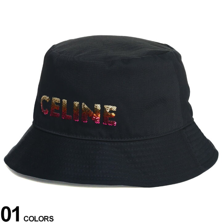 楽天市場】CELINE セリーヌ スパンコールロゴ バケットハット ブランド 