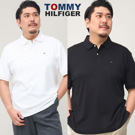 半袖 ポロシャツ 大きいサイズ メンズ ワンポイント 春 夏 ホワイト ブラック 1XL 2XL TOMMY HILFIGER トミーヒルフィガー