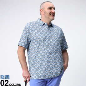 半袖 ポロシャツ 大きいサイズ メンズ Opti-Dri UPF50 総柄 ゴルフ シャツ スポーツ ホワイト ネイビー 1XL 2XL Callaway キャロウェイ