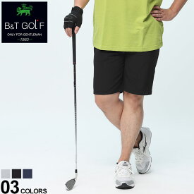 エントリーでさらにポイント+4倍 ショートパンツ 大きいサイズ メンズ GOLF ストレッチ 無地 ハーフパンツ ショーツ ゴルフ スポーツ グレー ブラック ネイビー 100cm 110cm 120cm B＆T GOLF ビーアンドティーゴルフ