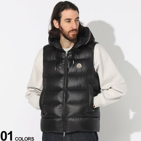 MONCLER モンクレール トリコロールトリミング フルジップ ダウンベスト ブランド メンズ 男性 アウター ベスト フード ダウン 防寒 MCLUIRO3