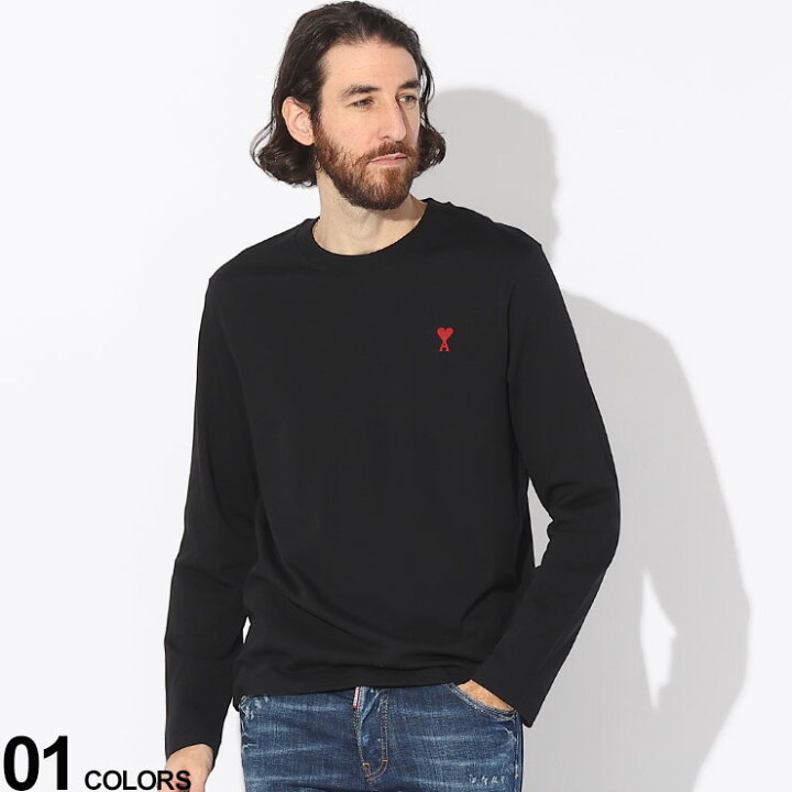 楽天市場】AMI PARIS アミパリス ワンポイント クルーネック 長袖 T 