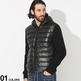 エントリーでさらにポイント+4倍 MONCLER モンクレール フロントダウン フルジップ ニットパーカー ブランド メンズ 男性 アウター ジャケット ブルゾン ダウン MC9B00004M1113