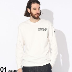 エントリーでさらにポイント+4倍 MONCLER モンクレール リバースロゴ クルーネック 長袖 Tシャツ ブランド メンズ 男性 トップス Tシャツ 長袖 ロンT MCGN8D000028392