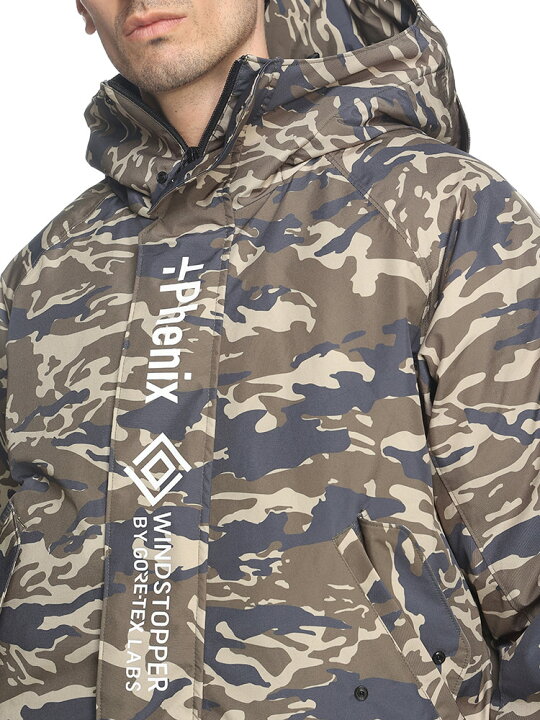 楽天市場】+phenix (プラスフェニックス) 迷彩柄 フルジップ ダウン  