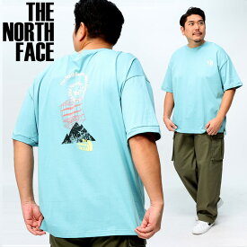 半袖 Tシャツ 大きいサイズ メンズ グラフィックロゴ クルーネック MOUNTAIN TEE マウンテン 青 水色 THE NORTH FACE ザ ノースフェイス ブランド バックプリント コットン 丸首