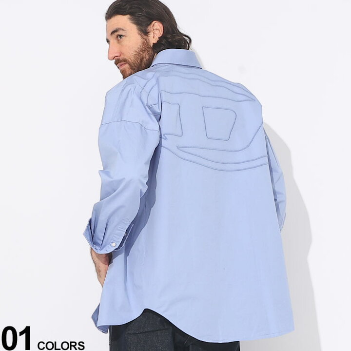 楽天市場】DIESEL (ディーゼル) コットン 刺繍バックロゴ 長袖 シャツ  