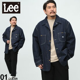 エントリーでさらにポイント+4倍 ロコジャケット Lee リー 3L 4L 5L ネイビー コットン100％ パッチポケット デニム アウター ジャケット ブルゾン 大きいサイズ メンズ