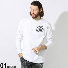 MONCLER (モンクレール) レタリングプリント 袖ロゴワッペン クルーネック 長袖 Tシャツ MC8D000118390T ブランド メンズ 男性 トップス Tシャツ 長袖 ロンT