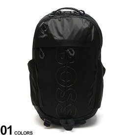 エントリーでさらにポイント+4倍 HUGO BOSS (ヒューゴボス) アウトラインロゴ コーティングベロア マルチポケット バックパック HB50513068 ブランド メンズ 男性 バッグ 鞄 リュック バックパック
