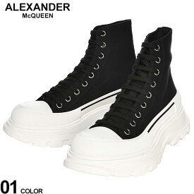 エントリーでさらにポイント+4倍 ALEXANDER McQUEEN (アレキサンダーマックイーン) トレッド スリック レースアップ ハイカット スニーカー TREAD SLICK MQ7056591070 ブランド メンズ 男性 シューズ 靴 スニーカー ハイカット