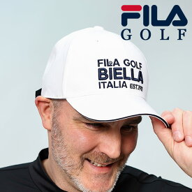 FILA GOLF フィラ キャップ ロゴ刺繍 柔らかツバ ゴルフ スポーツ 大きいサイズ メンズ ホワイト 4L