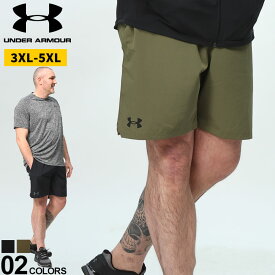 エントリーでさらにポイント+4倍 UNDER ARMOUR アンダーアーマー 日本規格 ショートパンツ FITTED ウーブン 7インチ ボトムス パンツ ショーツ ランニング ゴルフ スポーツ 大きいサイズ メンズ 黒 1384809