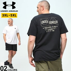 UNDER ARMOUR アンダーアーマー 日本規格 半袖 Tシャツ LOOSE ワンポイント バックプリント クルーネック トップス シャツ スポーツ トレーニング 大きいサイズ メンズ 白 黒
