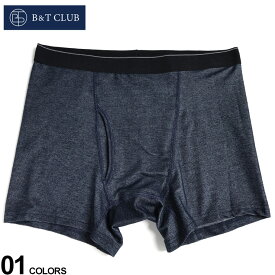 【クーポン利用で最大10％OFF】B＆T CLUB ビーアンドティークラブ ボクサー パンツ 3L 4L 5L 6L 大きいサイズ メンズ 裏地ソフトタッチ デニム柄 肌着 下着 前開き ネイビー