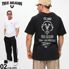 TRUE RELIGION トゥルーレリジョン 半袖 Tシャツ ペイントタッチ バックプリント SS RAISED PAINT TEE トップス コットン 大きいサイズ メンズ 白 黒 2XL 3XL