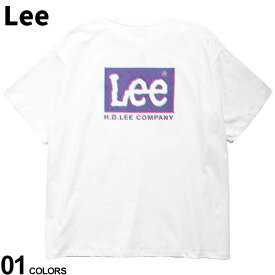 Lee リー 半袖 Tシャツ バックロゴプリント クルーネック トップス クルー 大きいサイズ メンズ 3L 4L 5L ホワイト