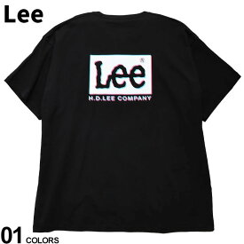 Lee リー 半袖 Tシャツ バックロゴプリント クルーネック トップス クルー 大きいサイズ メンズ 3L 4L 5L ブラック