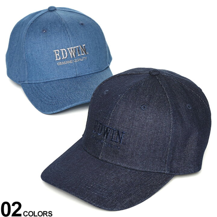 楽天市場】EDWIN エドウィン ベースボールキャップ デニム ロゴ刺繍  