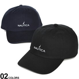 NAUTICA ノーティカ ベースボールキャップ コットンツイル ロゴ刺繍 6パネル キャップ 帽子 大きいサイズ メンズ ブラック ネイビー 父の日 送料無料