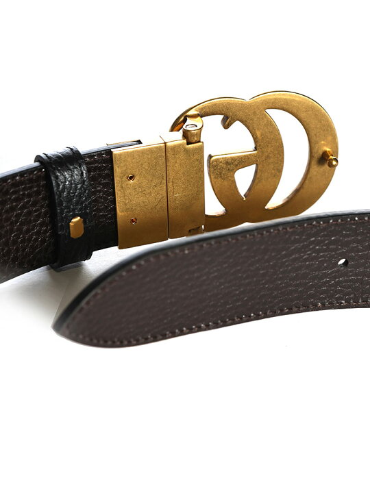 楽天市場】グッチ GUCCI ダブルG ゴールドバックル リバーシブル 