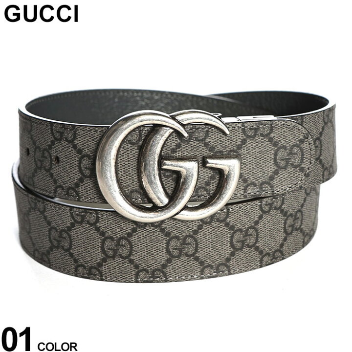 楽天市場】グッチ GUCCI 総柄×無地 ダブルGバックル リバーシブル  