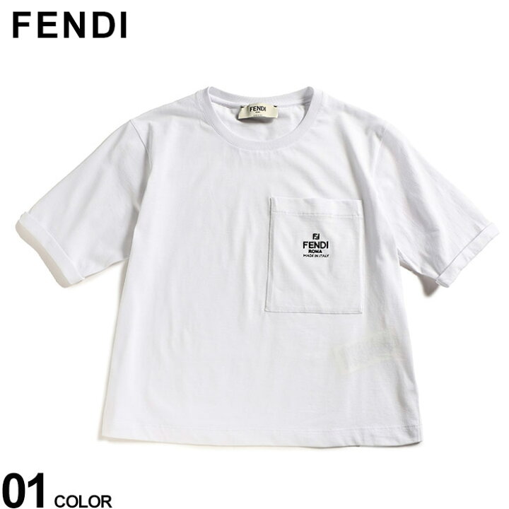 楽天市場】フェンディ FENDI ホワイトジャージー 刺繍入り胸ポケット  