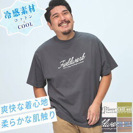 B＆T CLUB ビーアンドティークラブ 半袖 Tシャツ 大きいサイズ メンズ USAコットン×COOL レトロデザインロゴ クルーネック トップス 3L 4L 5L 6L 7L 8L 9L 相当 グレー ダークグレー ブラウン グリーン