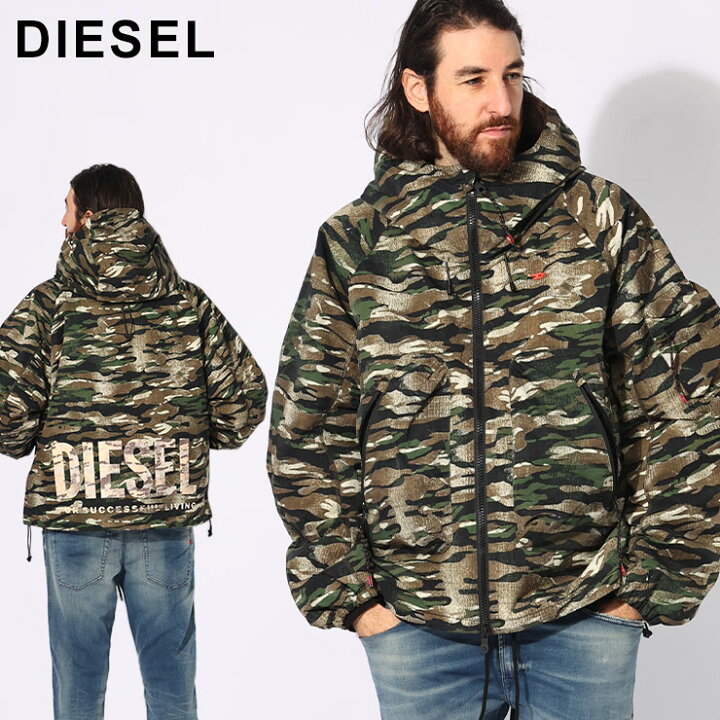 楽天市場】ディーゼル DIESEL カモフラ柄 バックロゴ ジッパー付き  