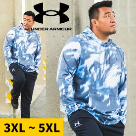 パーカー 3XL 4XL 5XL UNDER ARMOUR アンダーアーマー 日本規格 プルオーバー 大きいサイズ メンズ LOOSE アーマーフリース PO HD Nov トップス プリント フード 秋冬