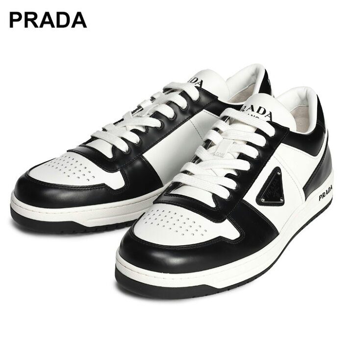 楽天市場】プラダ PRADA ロゴ レザー ローカットスニーカー  