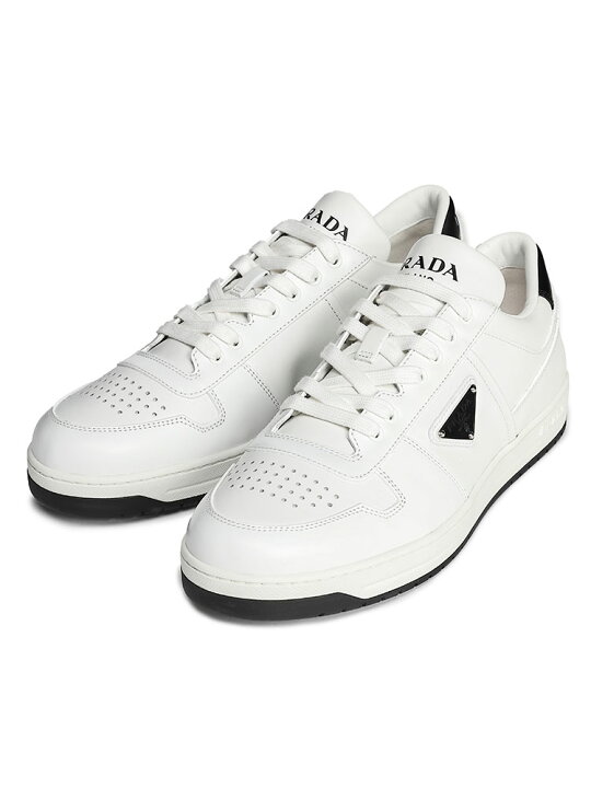 楽天市場】プラダ PRADA ロゴ レザー ローカットスニーカー 