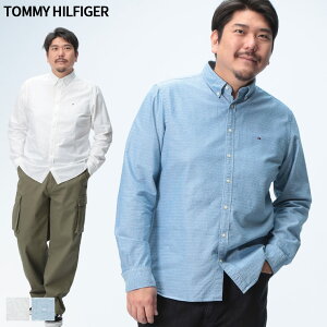 TOMMY HILFIGER g~[qtBK[  Vc 傫TCY Y Rbg hr[D IbNXtH[h gbvX JWAVc {^_E 1XL 2XL 3XL zCg u[