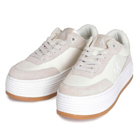 カルバンクライン Calvin Klein レザー 切替 ロゴプリント 厚底 レースアップスニーカー CKLYW0YW01797 ブランド レディース スニーカー ローカットスニーカー 厚底