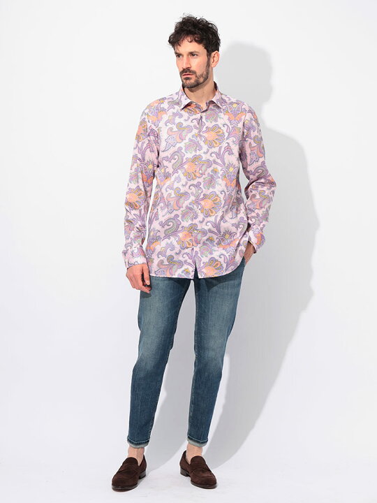 楽天市場】エトロ ETRO 綿100％ ペイズリー柄 長袖 シャツ 