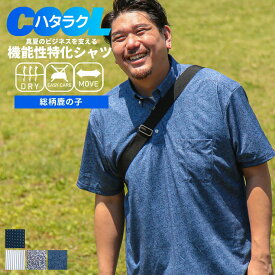 半袖 ポロシャツ 鹿の子 デジタルプリント ボタンダウン ビズポロ 3L 4L 5L 6L 7L 8L 9L 10L相当 大きいサイズ メンズ トップス ビジネス ポケット クールビズ 春 夏 A柄ストライプ B柄小花 C柄ペイズリー D柄小紋 B＆T CLUB ビーアンドティークラブ