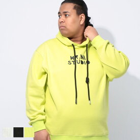 B＆T CLUB ビーアンドティークラブ プルオーバー パーカー 大きいサイズ メンズ ロゴプリント トップス フード 3L 4L 5L 6L 7L相当 グレー ブラック イエロー