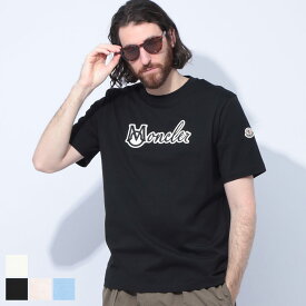 モンクレール MONCLER 刺繍ロゴ クルーネック 半袖 Tシャツ MC8C0001189AJS ブランド メンズ 男性 トップス Tシャツ 刺繍 コットン 春 夏
