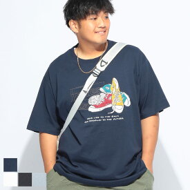 【クーポン利用で最大5000円引き】Tシャツ 半袖 メンズ 大きいサイズ スニーカー サガラ刺繍 クルーネック 3L-5L トップス Tシャツ コットン 刺繍 春 夏 CONVERSE コンバース