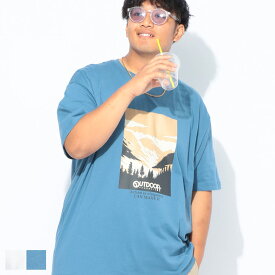 【クーポン利用で最大5000円引き】【3Lのみ】Tシャツ 半袖 メンズ 大きいサイズ 山プリント クルーネック 3L-6L トップス Tシャツ コットン プリント 春 夏 OUTDOOR PRODUCTS アウトドアプロダクツ