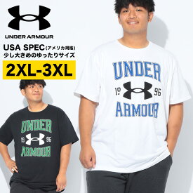 【クーポン利用で最大5000円引き】【2XLのみ】アンダーアーマー Tシャツ 半袖 メンズ 大きいサイズ LOOSE BIGロゴ クルーネック 2XL 3XL USA規格 VINTEGE LOGO SS トップス Tシャツ プリント スポーツ 春 夏 UNDER ARMOUR
