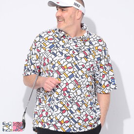 ルコックスポルティフ ゴルフ ポロシャツ 半袖 メンズ 大きいサイズ ストレッチ 接触冷感 UVカット グラフィック トップス ポロシャツ スポーツ トレーニング 春 夏 3L 4L 5L 6L le coq sportif golf