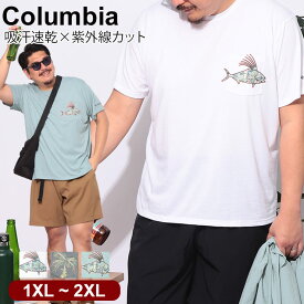 コロンビア Tシャツ 半袖 メンズ 大きいサイズ オムニウィック ワイルドキャスト 吸湿速乾 ポケット クルーネック トップス Tシャツ 吸汗速乾 アクティブ スポーツ アウトドア XL 2XL Columbia